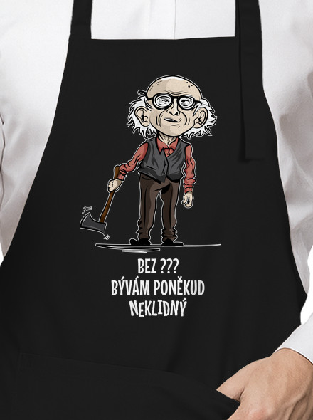 Neklidný - vlastní text zástěra Black