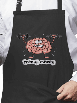 Trénuji mozek zástěra Dark Grey