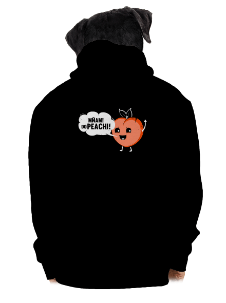Mňam do peachi pánská mikina na zip Black