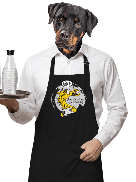 Žluťoučký kůň zástěra Black