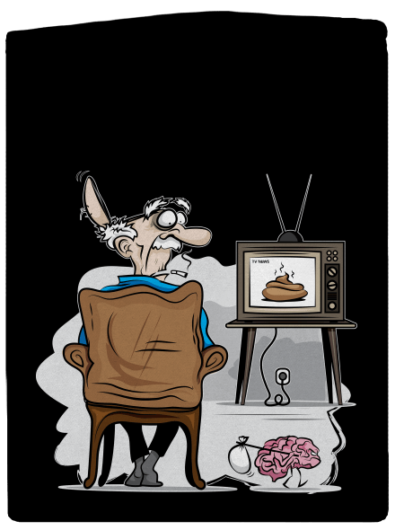 TV News pánská mikina na zip Black
