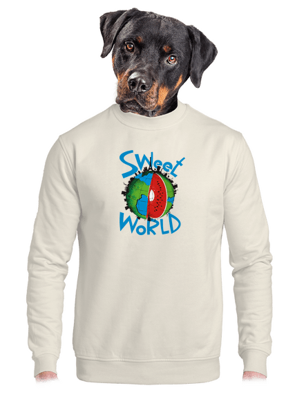 Sweet World unisex mikina bez kapuce Off White
