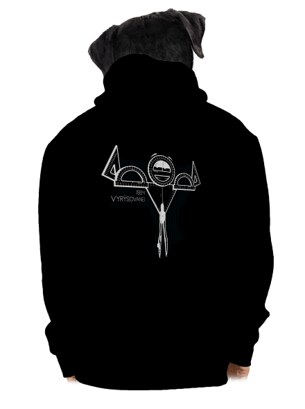 Vyrýsovanej pánská mikina na zip Black