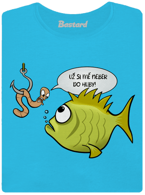 Ryba a žížala dámské tričko s lemem Blue Atol