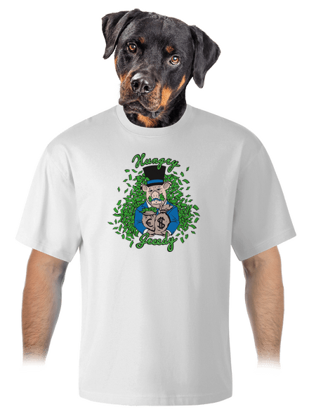 Nenažrané prase unisex tričko oversized White