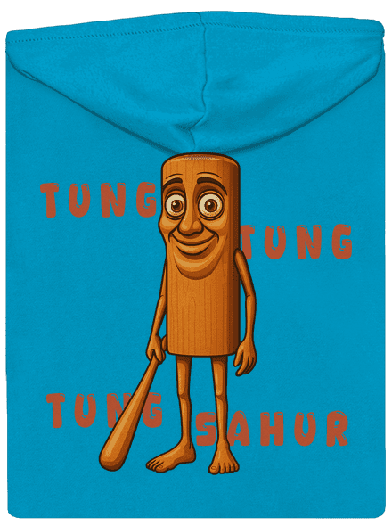 Tung Tung Tung Sahur – Italian Brainrot dámská mikina na zip Blue Atol