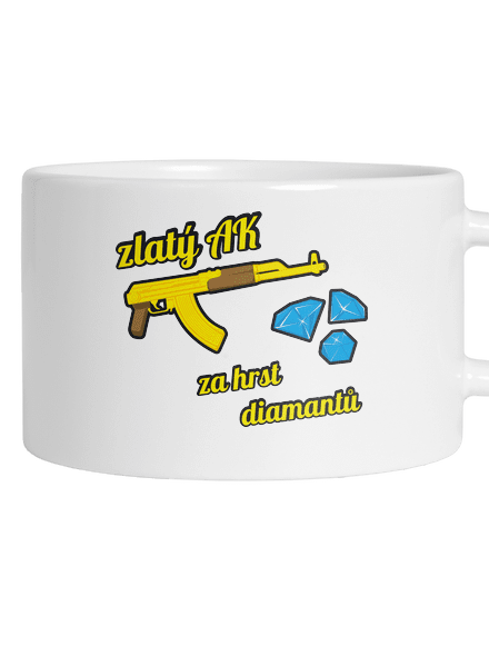 Zlatý AK hrnek makronka White