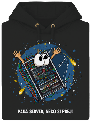 Padá server unisex mikina premium Dark Black