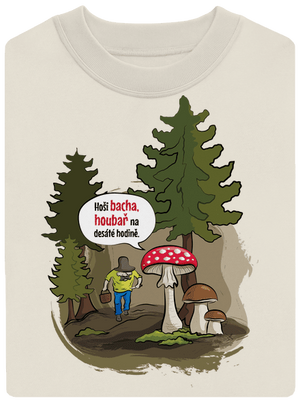 Bacha houbař unisex mikina bez kapuce Off White