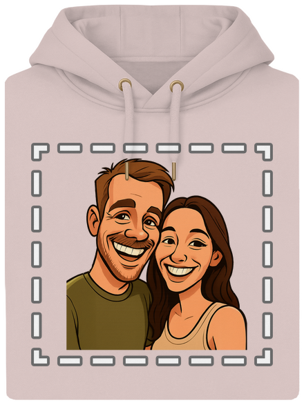 Karikatura z vlastní fotky unisex mikina premium Rose Chalk