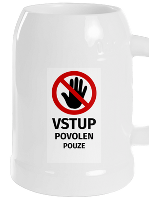 Vstup povolen půllitr White