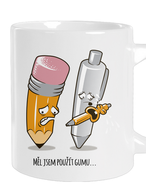 Používej gumu velký hrnek White