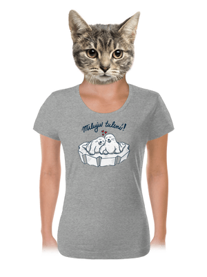 Miluju tulení dámské tričko Dark Gray Melange