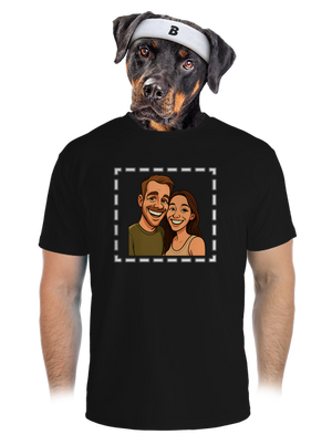Karikatura z vlastní fotky pánské sportovní tričko Black