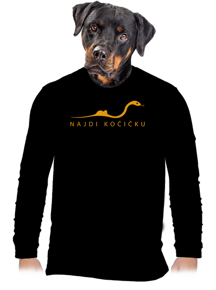 Najdi kočičku pánské dlouhý rukáv Black
