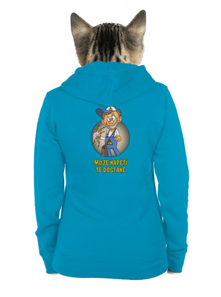 Moje napětí dámská mikina na zip Blue Atol