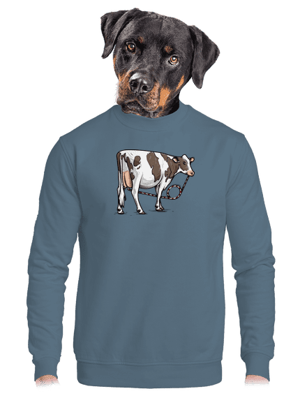 Cow drink unisex mikina bez kapuce Nordic Blue