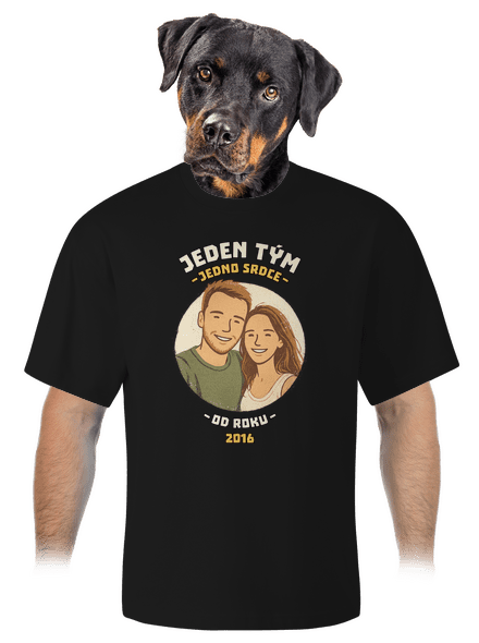Jeden tým z vlastní fotky unisex tričko oversized Black