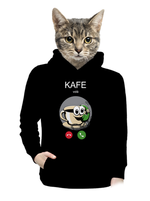 Kafe volá dámská mikina klokanka Black