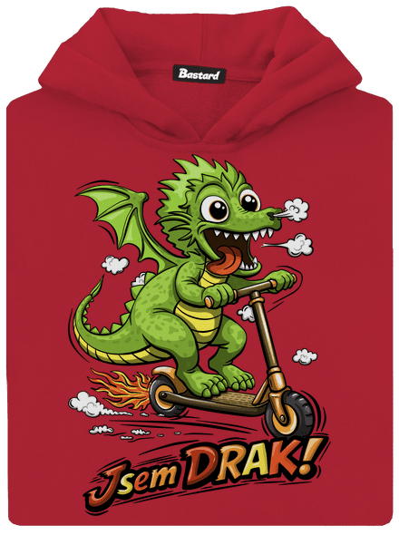 Jsem drak dětská mikina klokanka Fire Red
