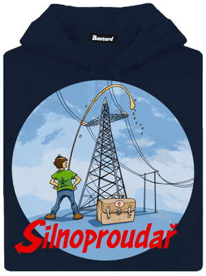 Silnoproudař pánská mikina klokanka Navy