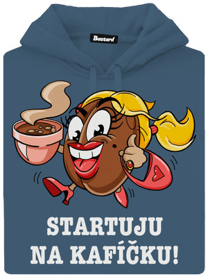 Startuju na kafíčku dámská mikina klokanka Denim
