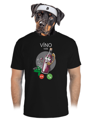 Červené víno volá pánské sportovní tričko Black