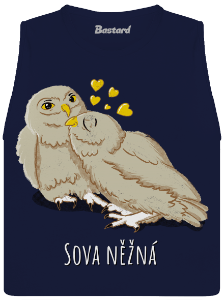 Sova něžná dámské tílko volné Navy