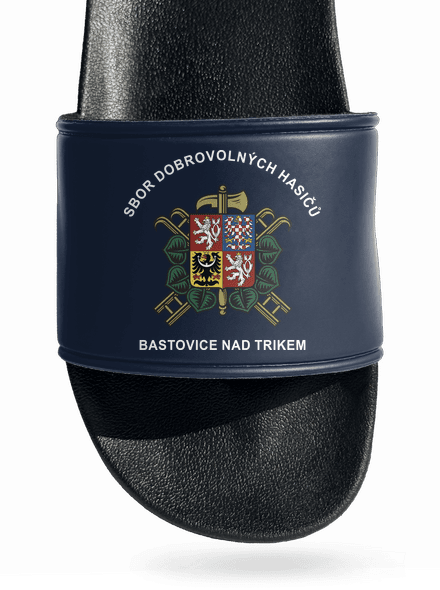 Sbor dobrovolných hasičů s vlastním erbem obce pantofle Navy