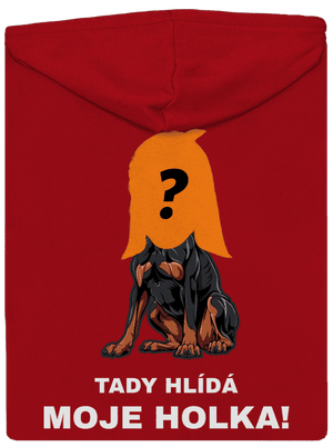 Tady hlídám já pánská mikina na zip Red