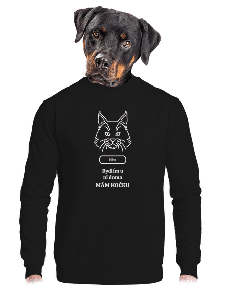 Nemůžu, mám kočku unisex mikina bez kapuce Black