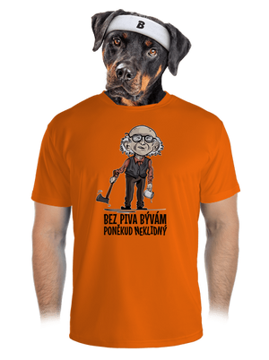 Neklidný bez piva pánské sportovní tričko Neon Orange