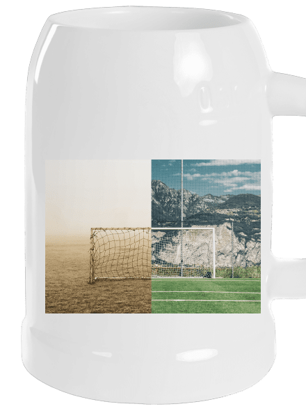 Brankový kontrast půllitr White