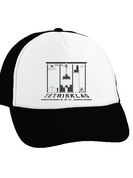 Tetrisklad kšiltovka truckerka Black cap