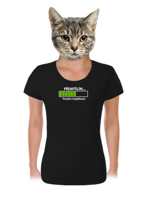 Přemýšlím dámské tričko Black