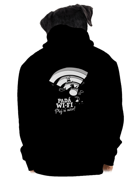 Padá wi-fi pánská mikina na zip Black