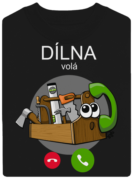 Dílna volá unisex mikina bez kapuce Black