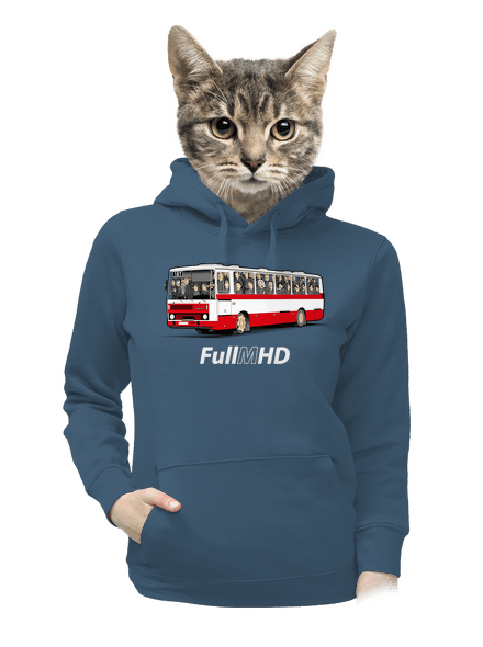 Full MHD dámská mikina klokanka Denim