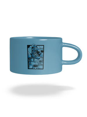 Lyžák hrnek makronka Blue Macaron