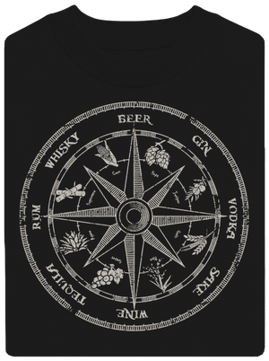 Alkoholický kompas unisex mikina bez kapuce Black
