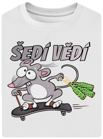 Šedí vědí - myšák unisex tričko oversized White