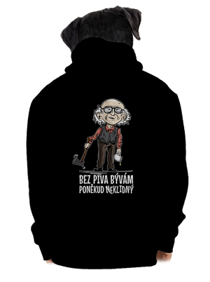 Neklidný bez piva pánská mikina na zip Black