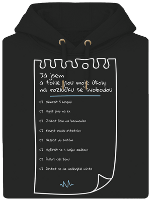 To do list na rozlučku se svobodou a fix unisex mikina premium Dark Black