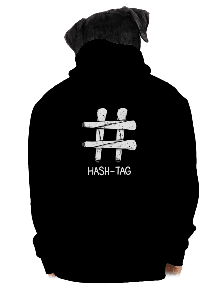 Hash tag pánská mikina na zip Black