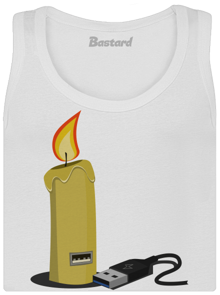 USB svíčka dámské tílko klasické White