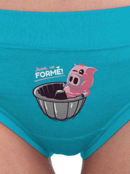 Ve formě dámské kalhotky Turquoise