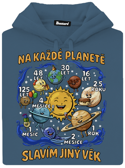Věk na planetách dámská mikina klokanka Denim