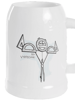 Vyrýsovanej půllitr White