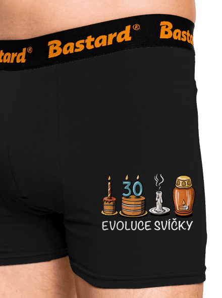 Evoluce svíčky boxerky Black