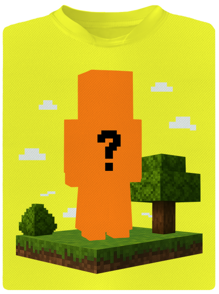 Minecraft z vlastní fotky dětské sportovní tričko Neon Yellow